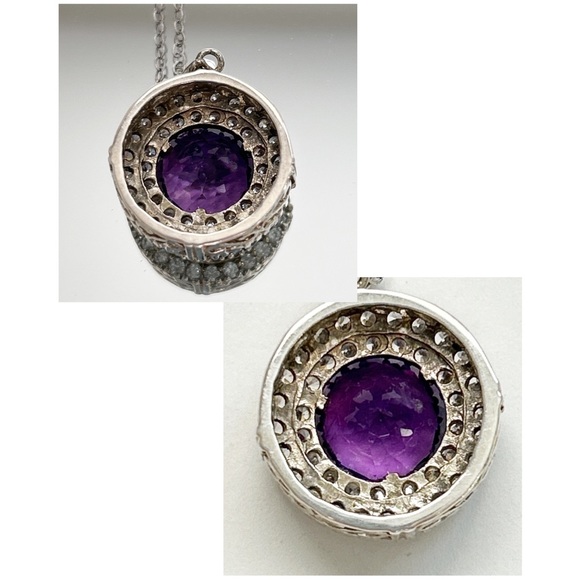 Sparkling Amethyst Filigree Sterling Silver Necklace - Picture 15 of 15